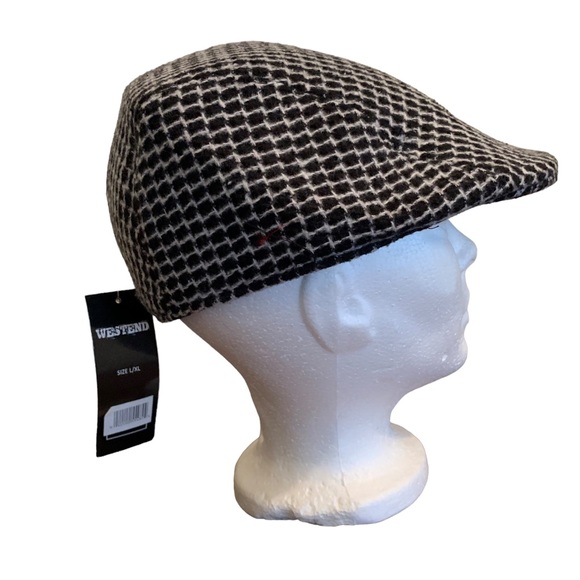 Westend Accessories Westend Mens Ivy Cap Flat Cap Black And White